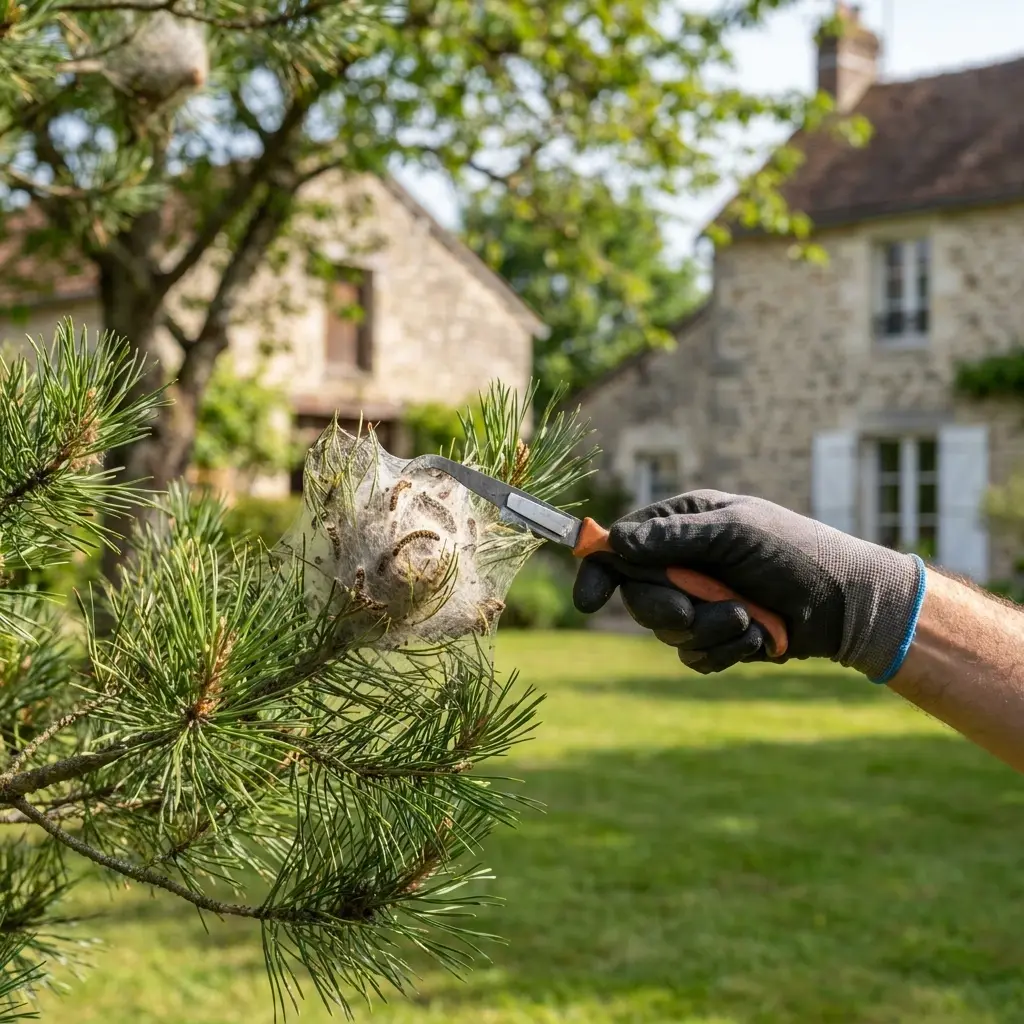 Situations courantes : nids dans les pins, larves sur les terrasses et risques sanitaires