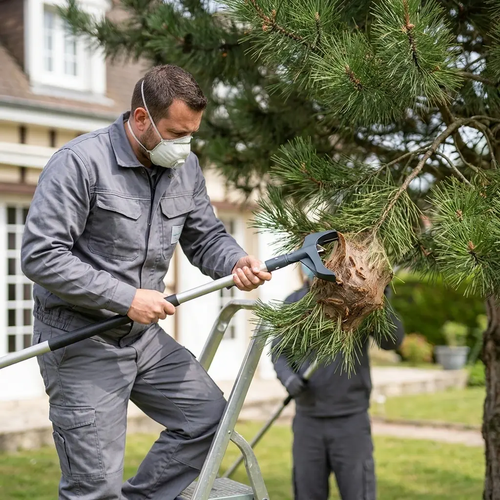 Traitement professionnel des chenilles processionnaires