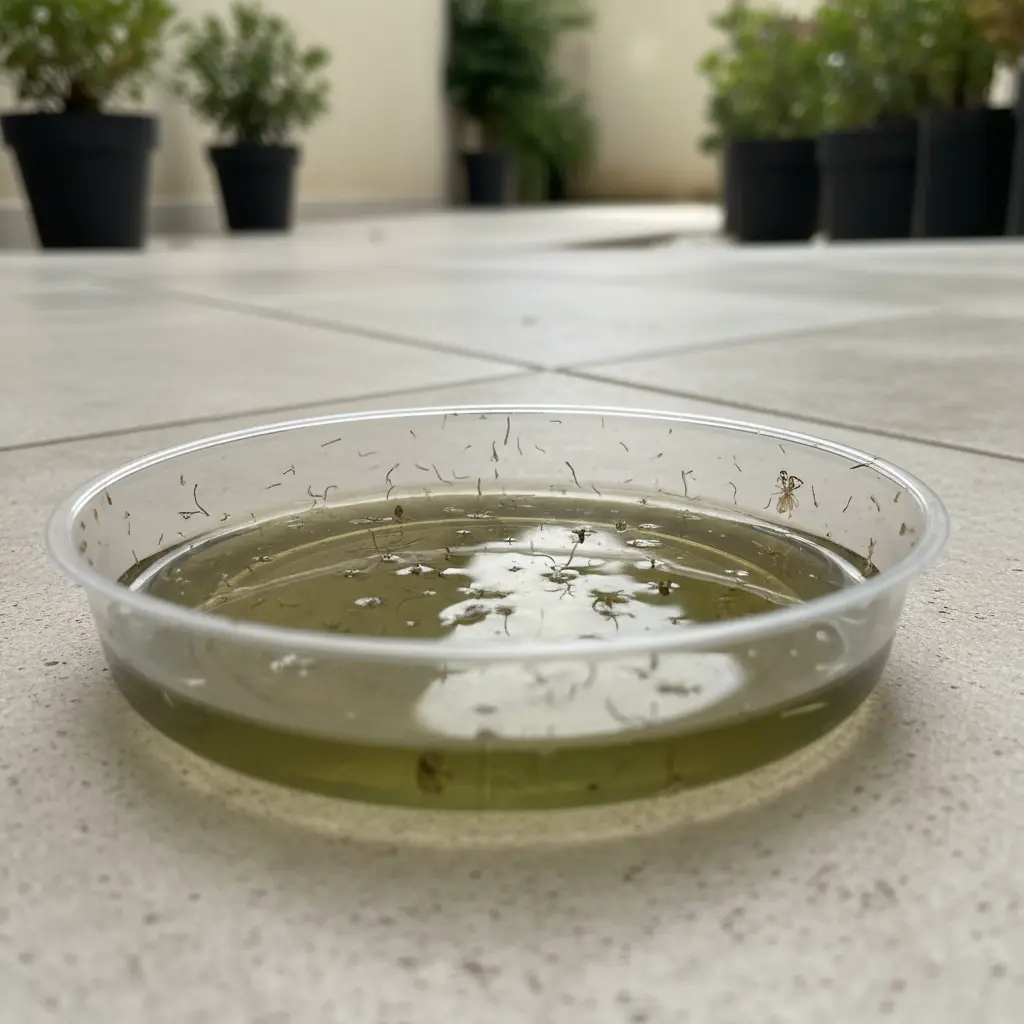 Larves dans l’eau stagnante