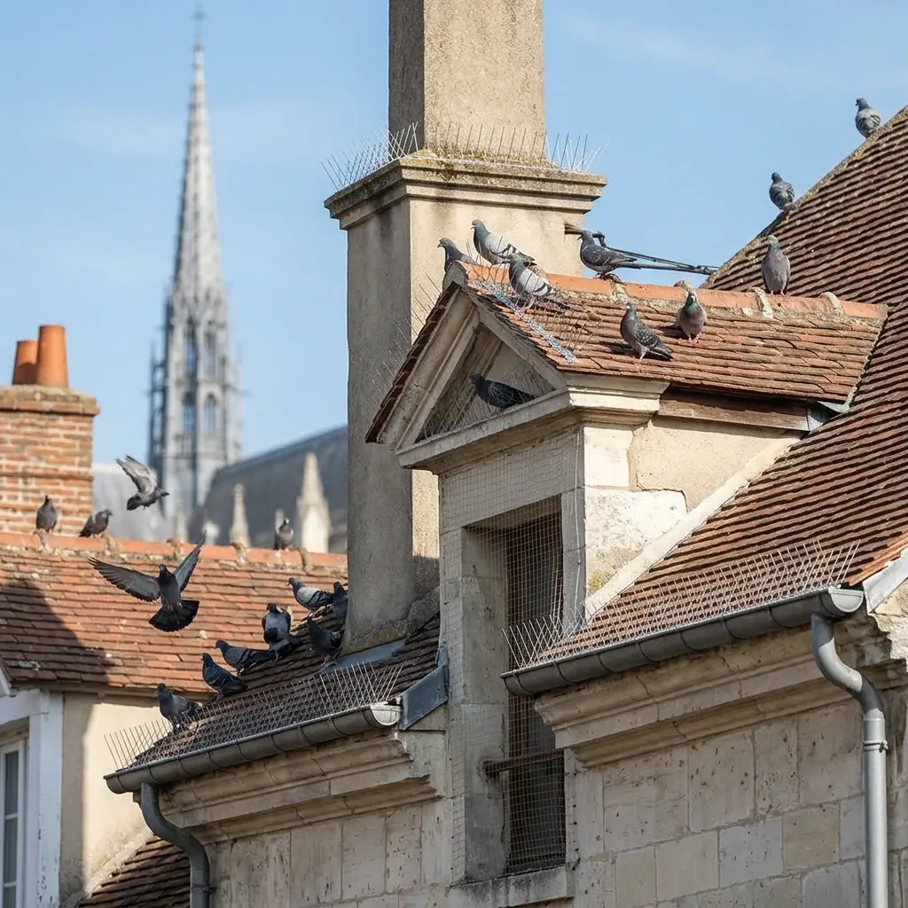 Situations courantes : nids sous toit, balcons souillés et conduits obstrués