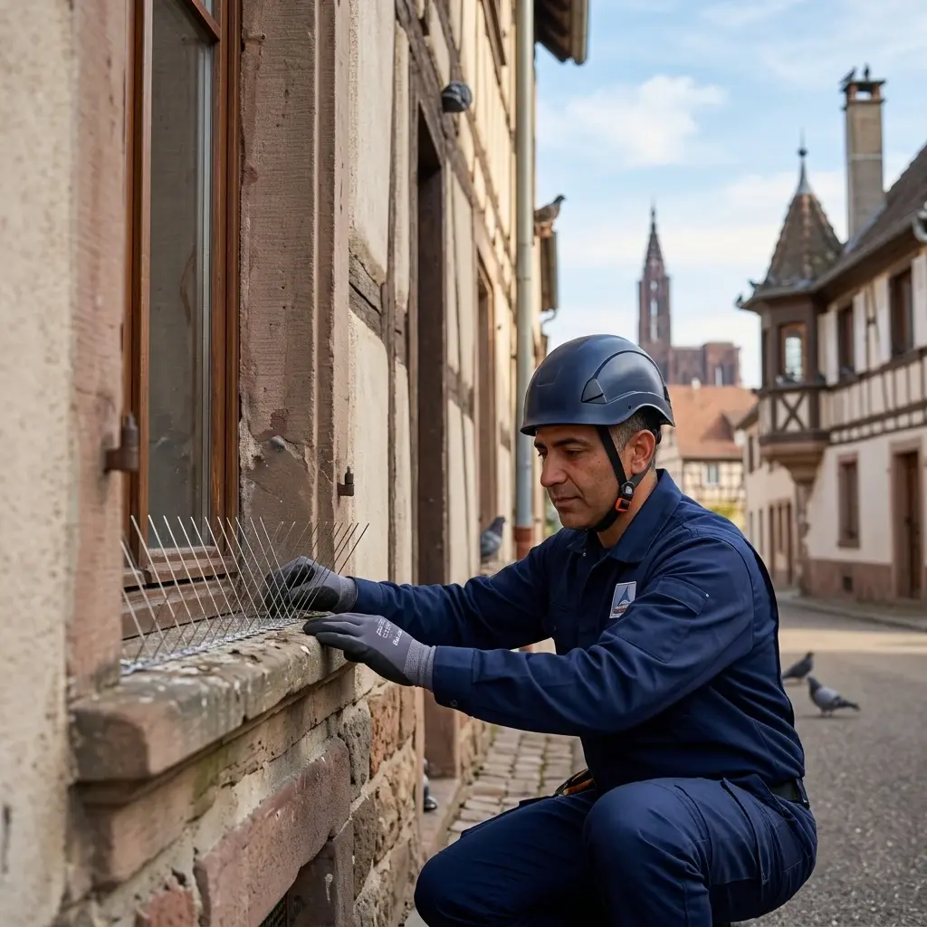 Comment se déroule l'intervention de dépigeonnage à Gambsheim ?