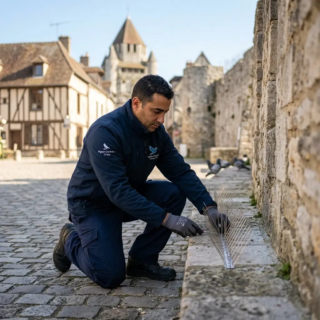 Traitement et installation de dispositifs anti-pigeons