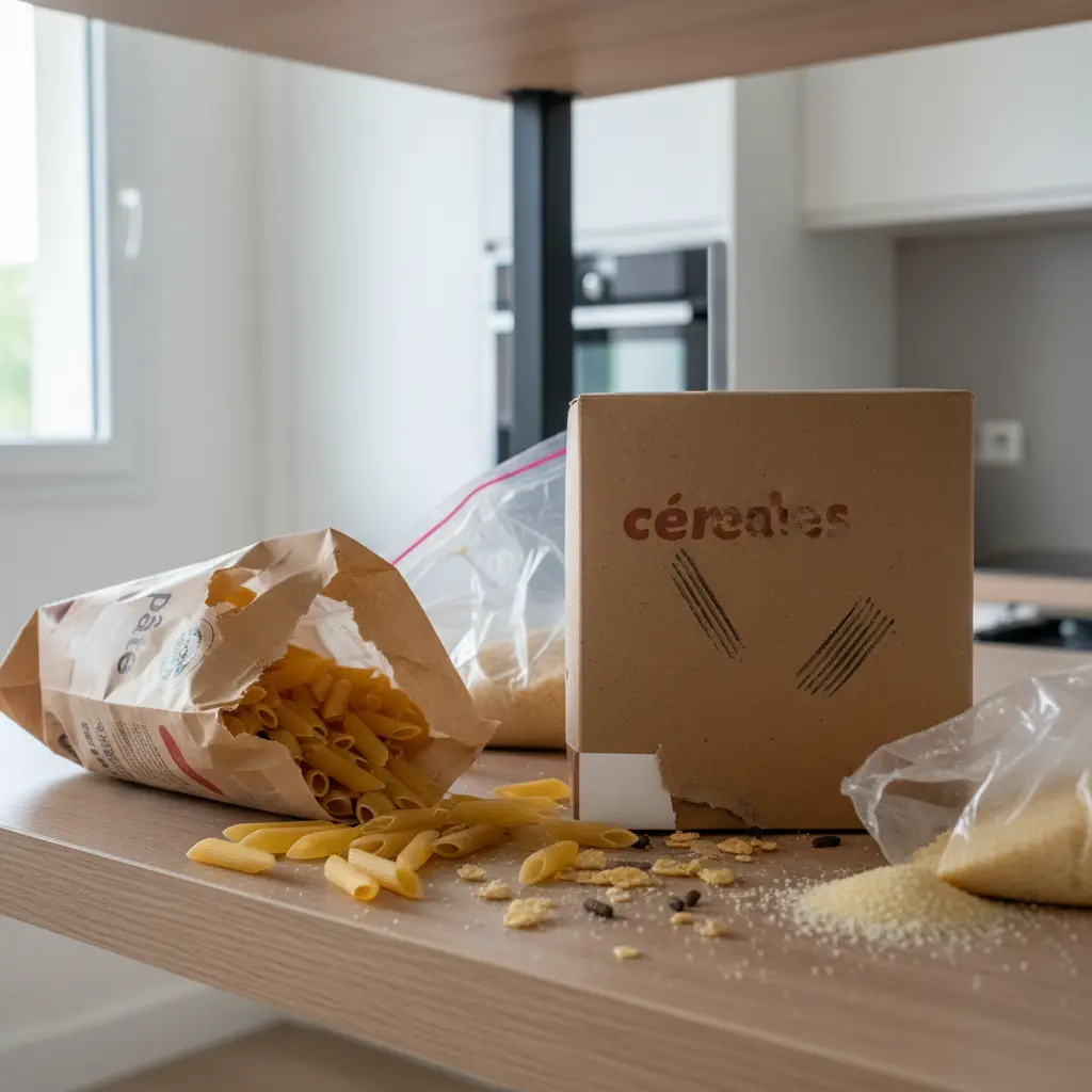 Aliments et emballages percés