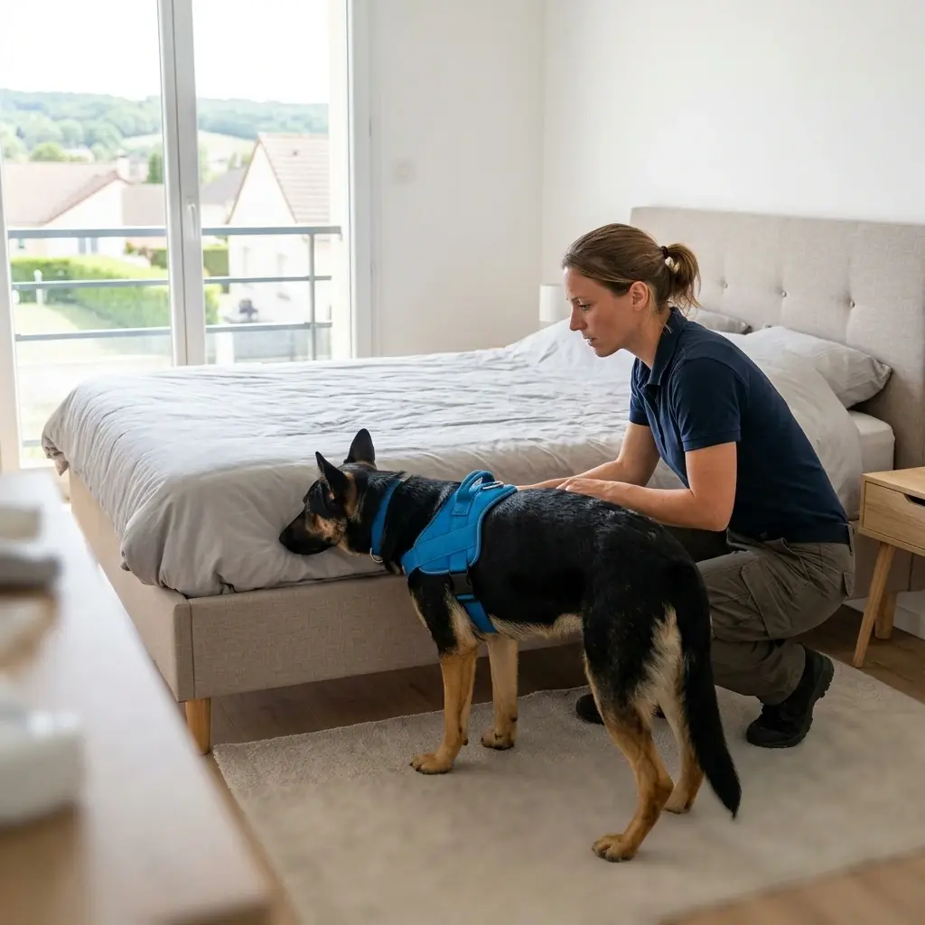 Adopter les bons gestes avant la détection canine à Floing