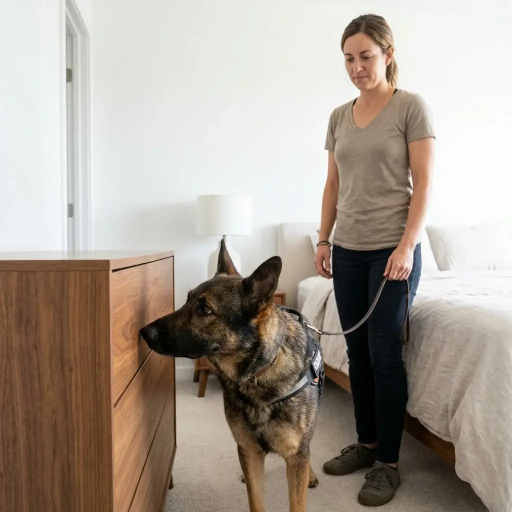 Comment se déroule la recherche canine à Lay-Saint-Christophe ?
