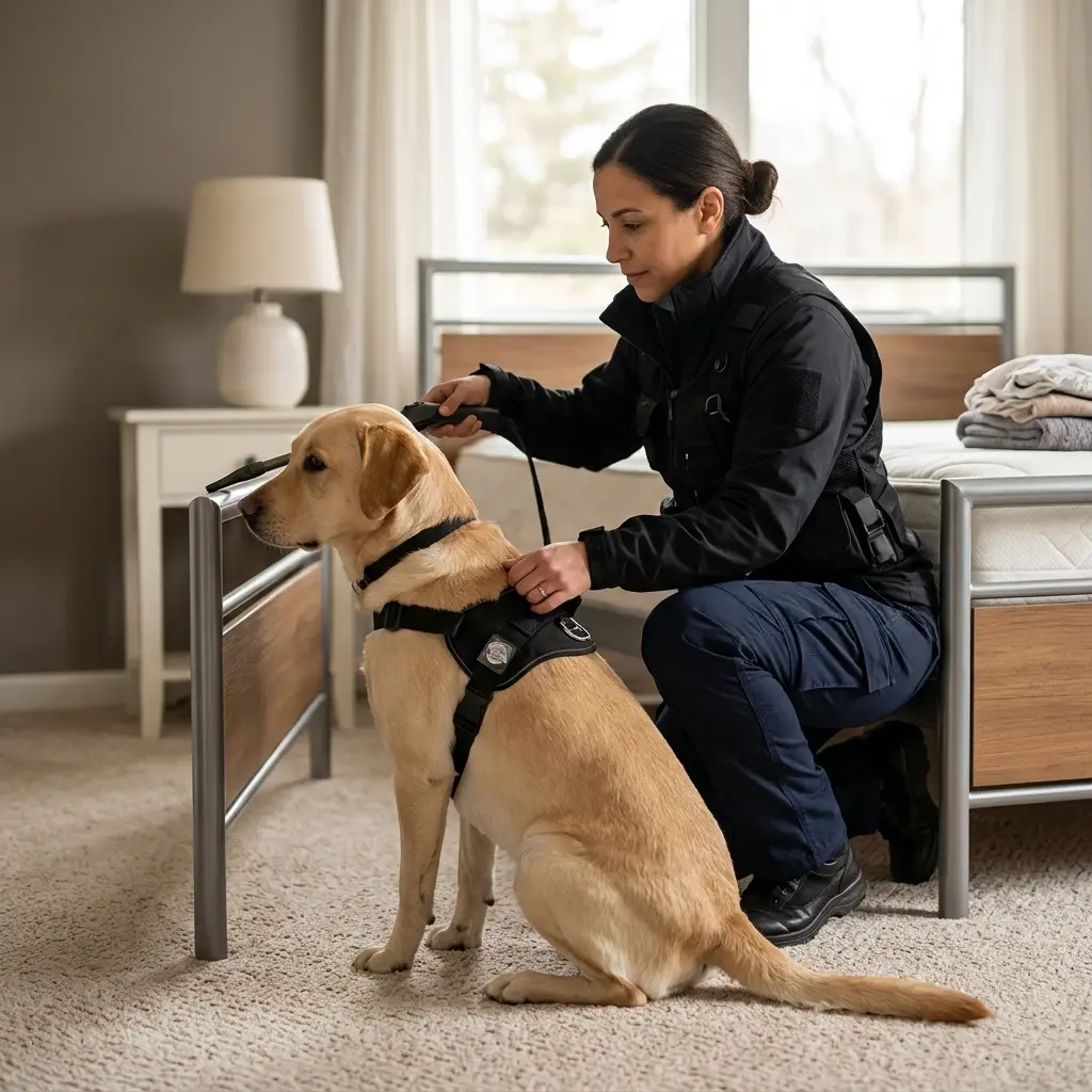 Comment réagir avant l'arrivée du chien détecteur à Carling ?
