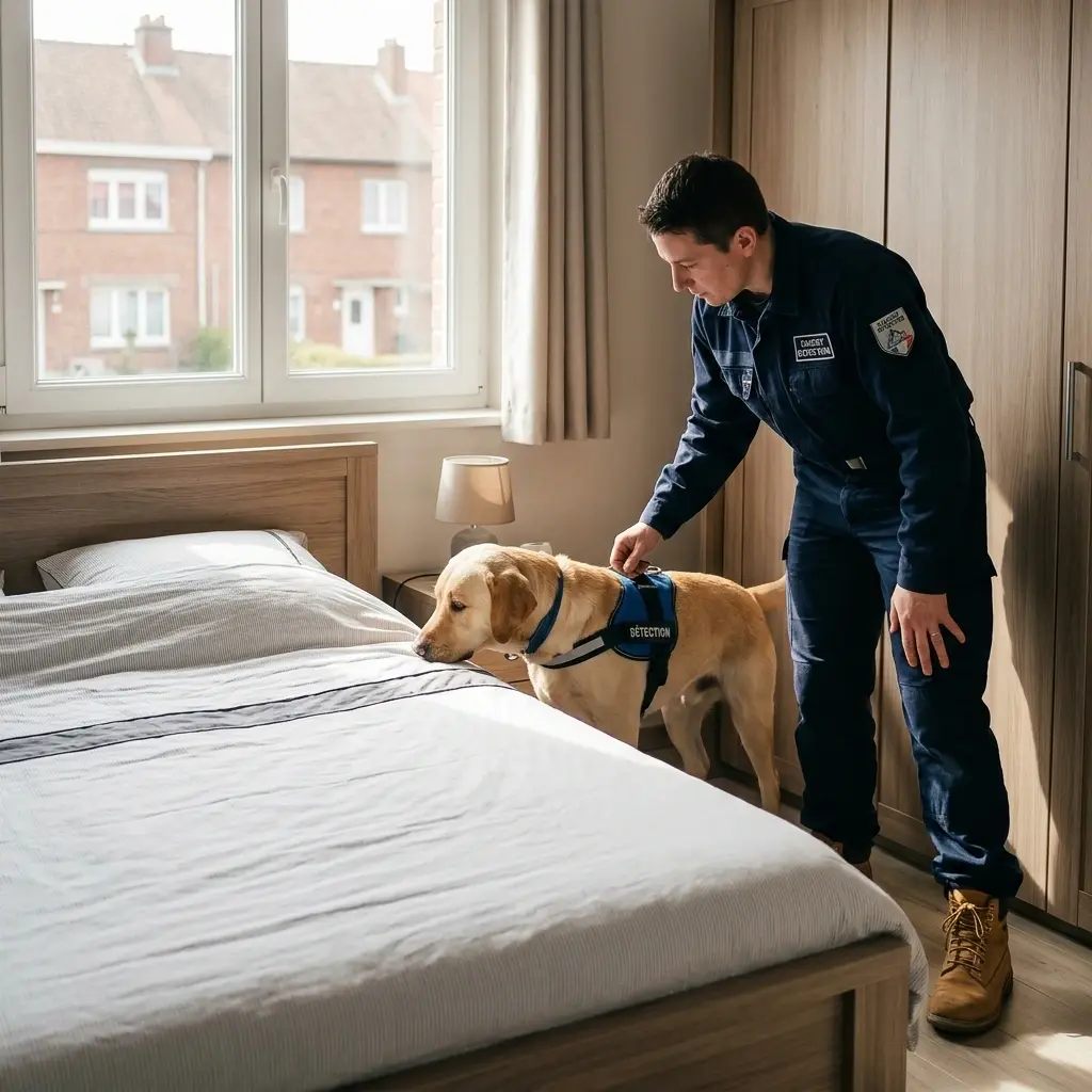 Comment se déroule la détection canine à Caudry ?