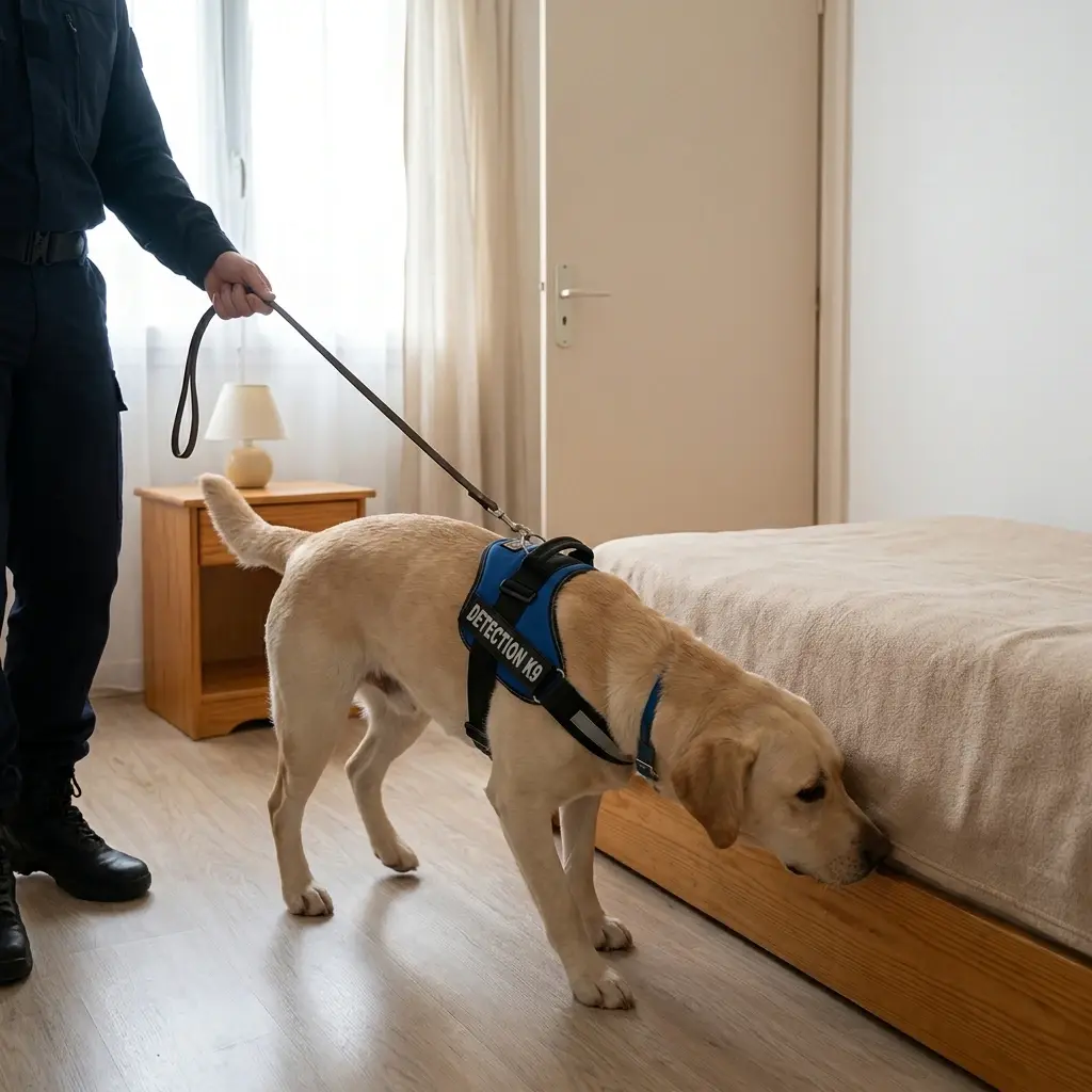 Comment se déroule la recherche canine à Villeneuve-d'Ascq ?