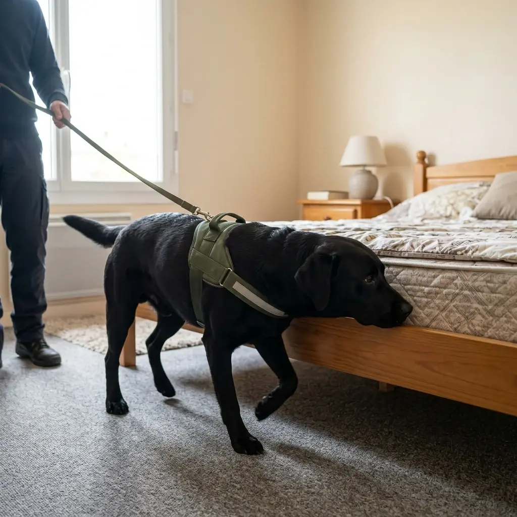 Pourquoi nous choisir à Auby pour la détection canine punaise de lit ?