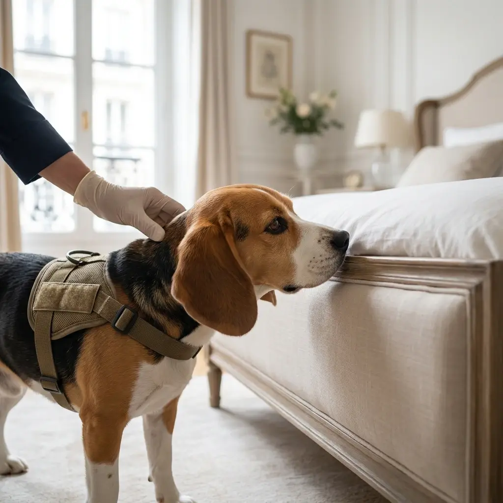 Comment se déroule la détection canine à Hinges ?