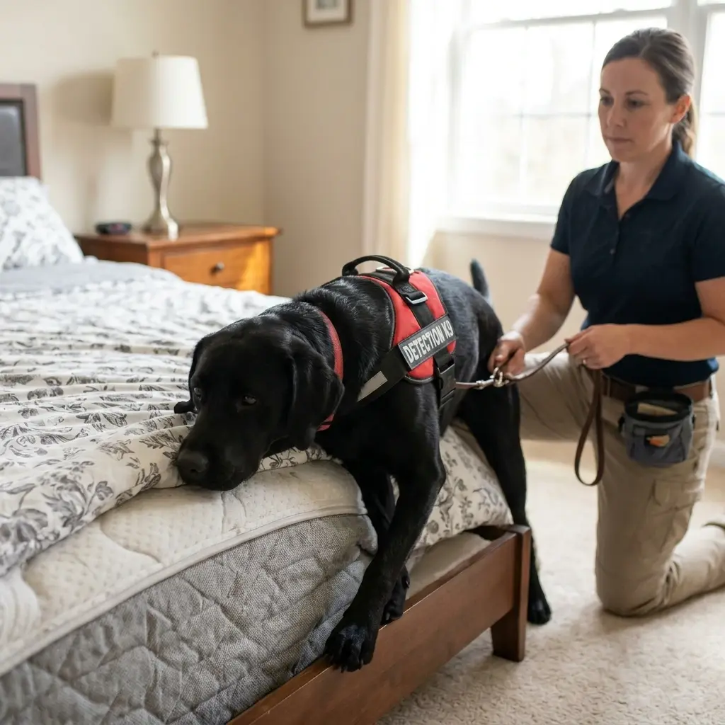 Comment se déroule la détection canine à Schirrhein ?