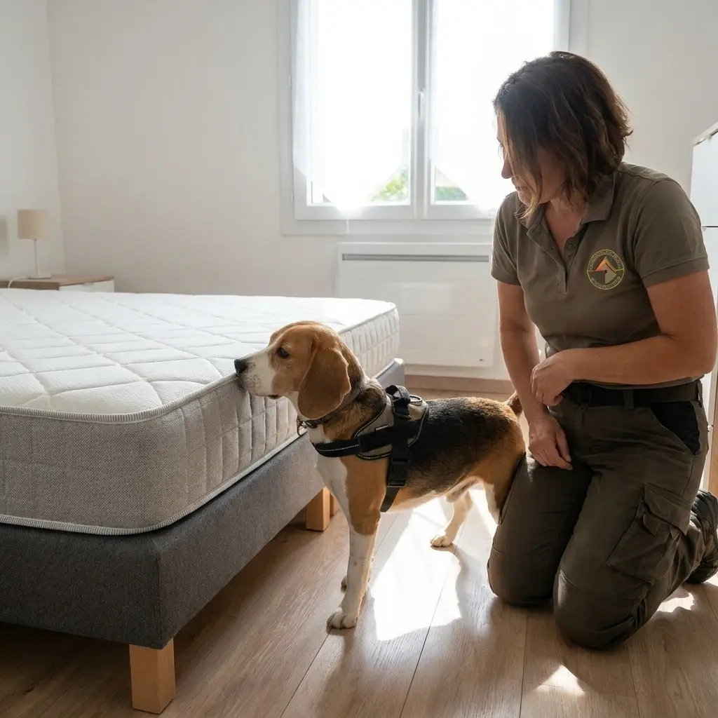 Comment réagir avant l'arrivée du chien expert à Houssen ?