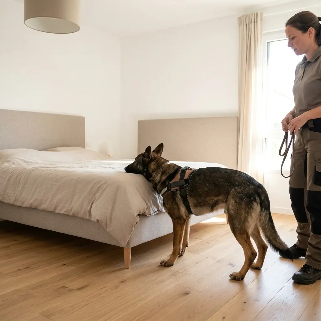 Le fonctionnement de la détection canine sur place
