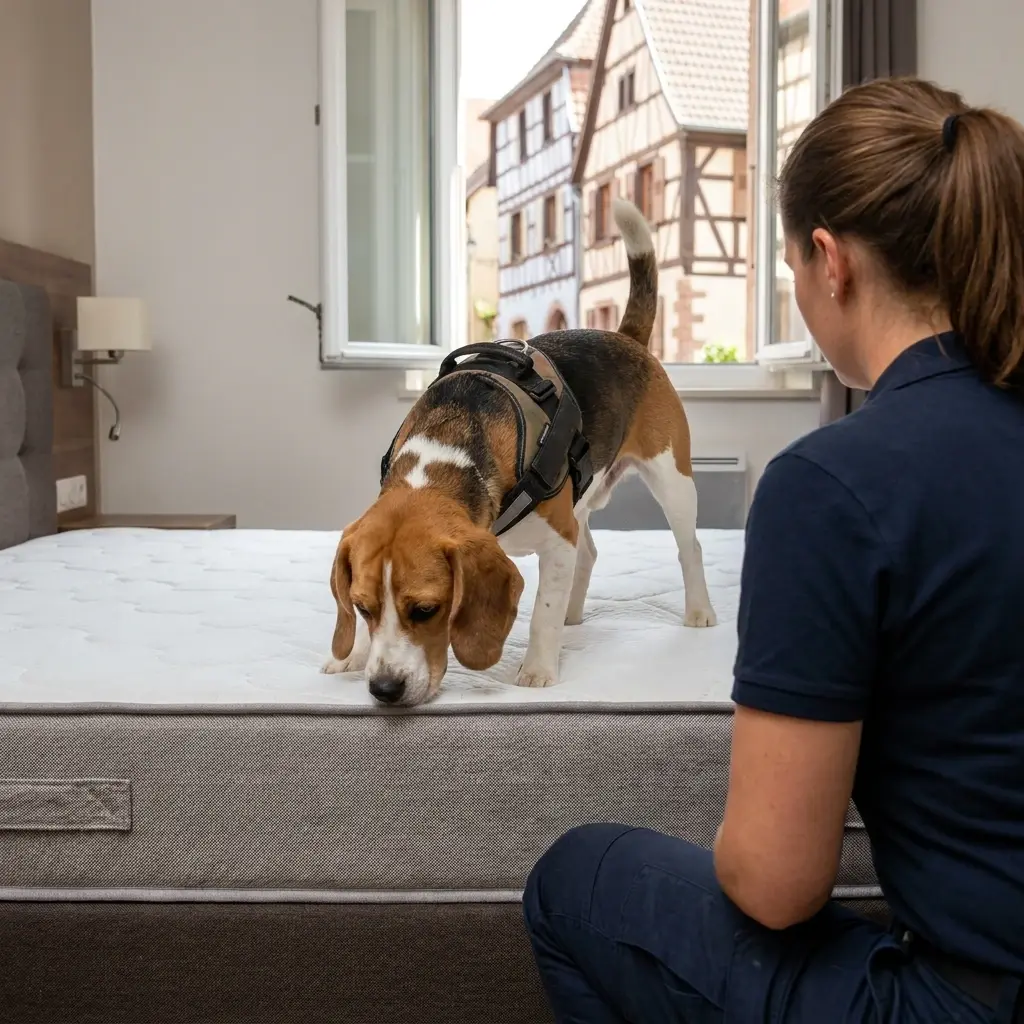 Adopter les bons gestes avant le passage du chien détecteur
