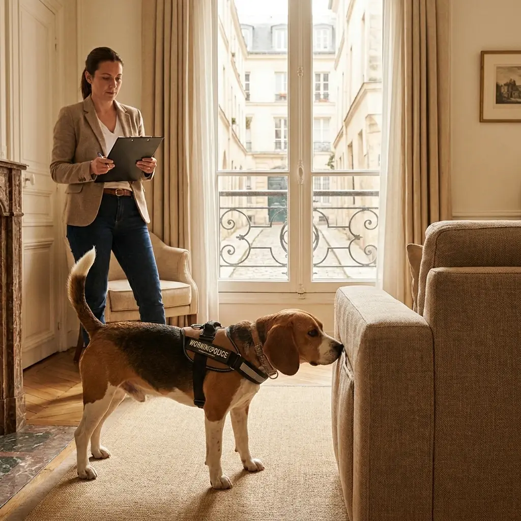 Le fonctionnement de la détection canine sur place