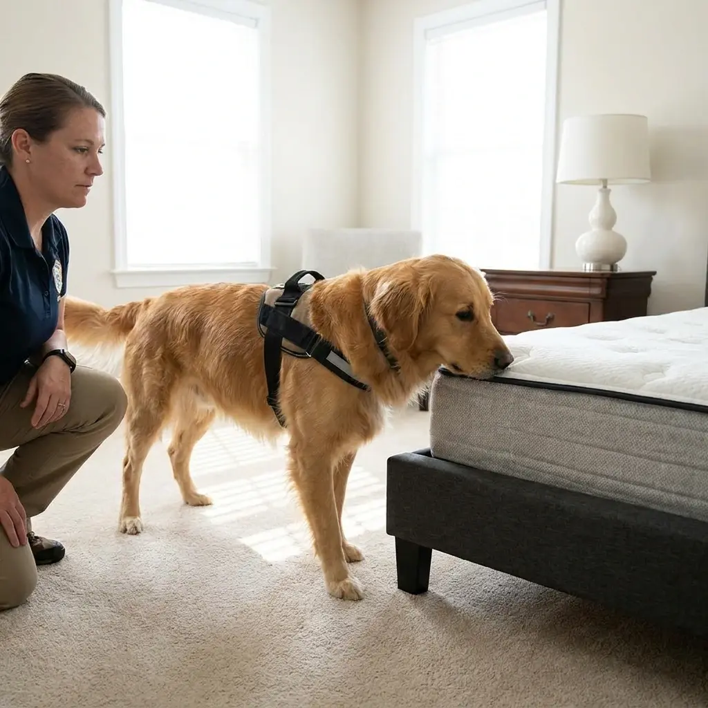 Comment se déroule la détection canine à Servon ?