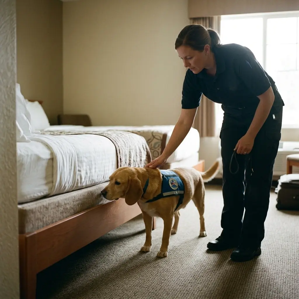 Le fonctionnement de la détection canine sur place