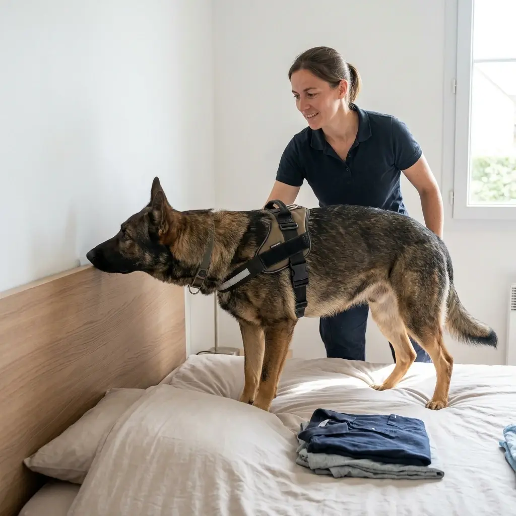 Comment se déroule la détection canine à Cesson ?