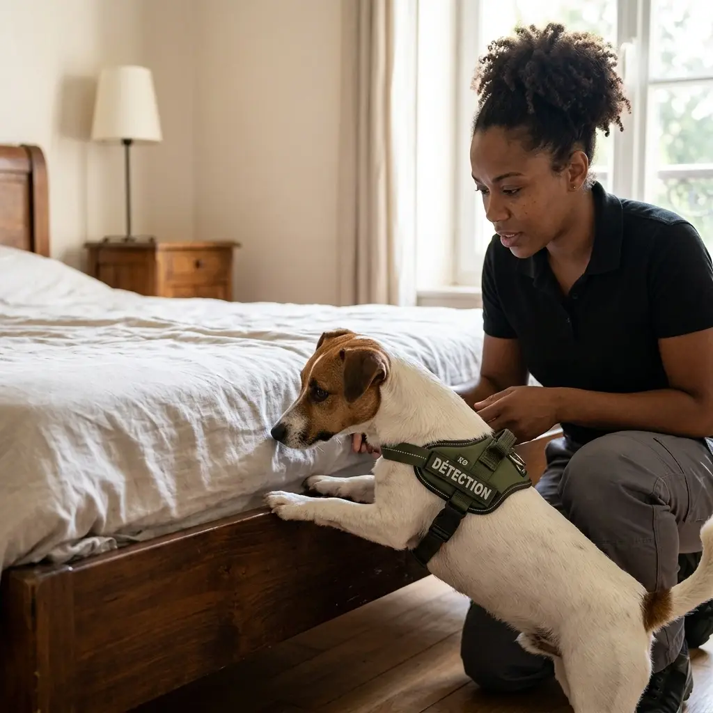 Le fonctionnement de la détection canine sur place