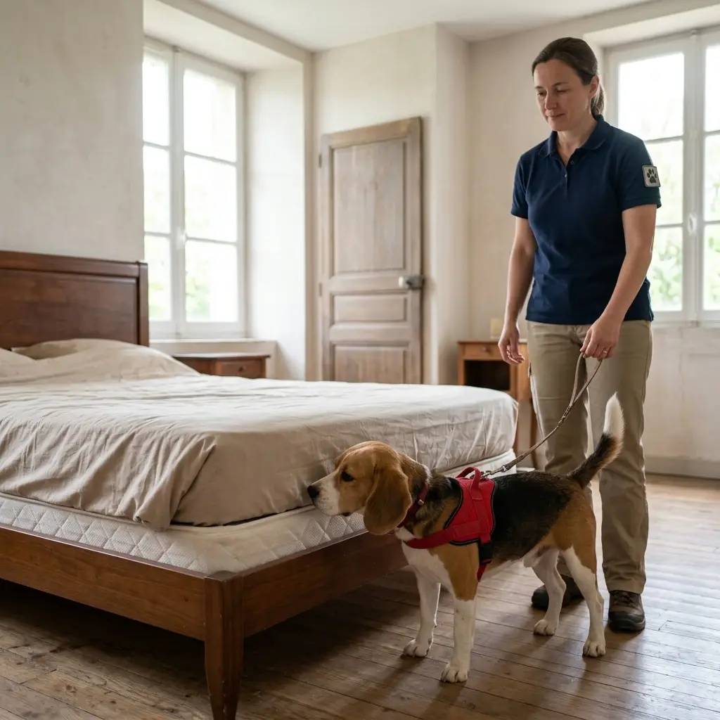 Comment réagir avant l'arrivée du chien détecteur à Guérard ?