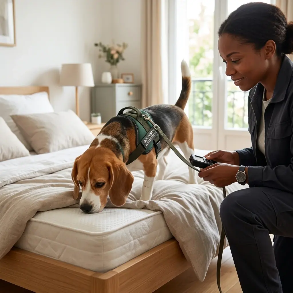 Comment se déroule la détection canine au Mesnil-Saint-Denis ?