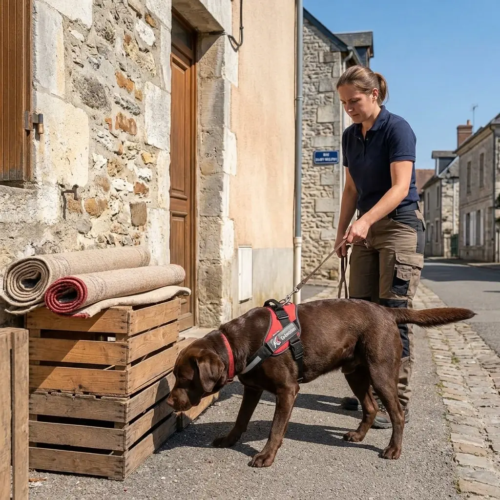 Comment réagir avant l'arrivée du chien expert à Rue ?
