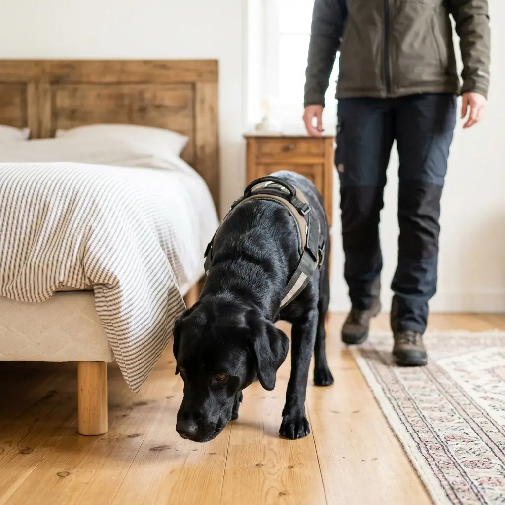 Le fonctionnement de la détection canine sur place