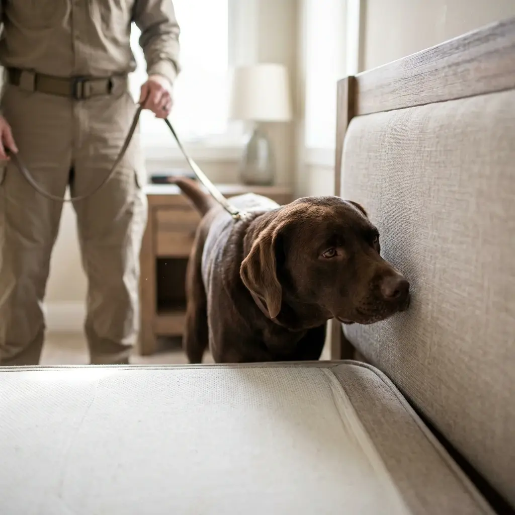 Comment se déroule la détection canine à Menucourt ?