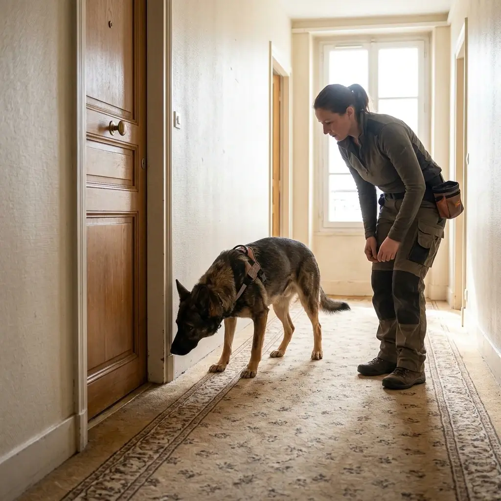 Comment se déroule la détection canine à Saint-Martin-du-Tertre ?
