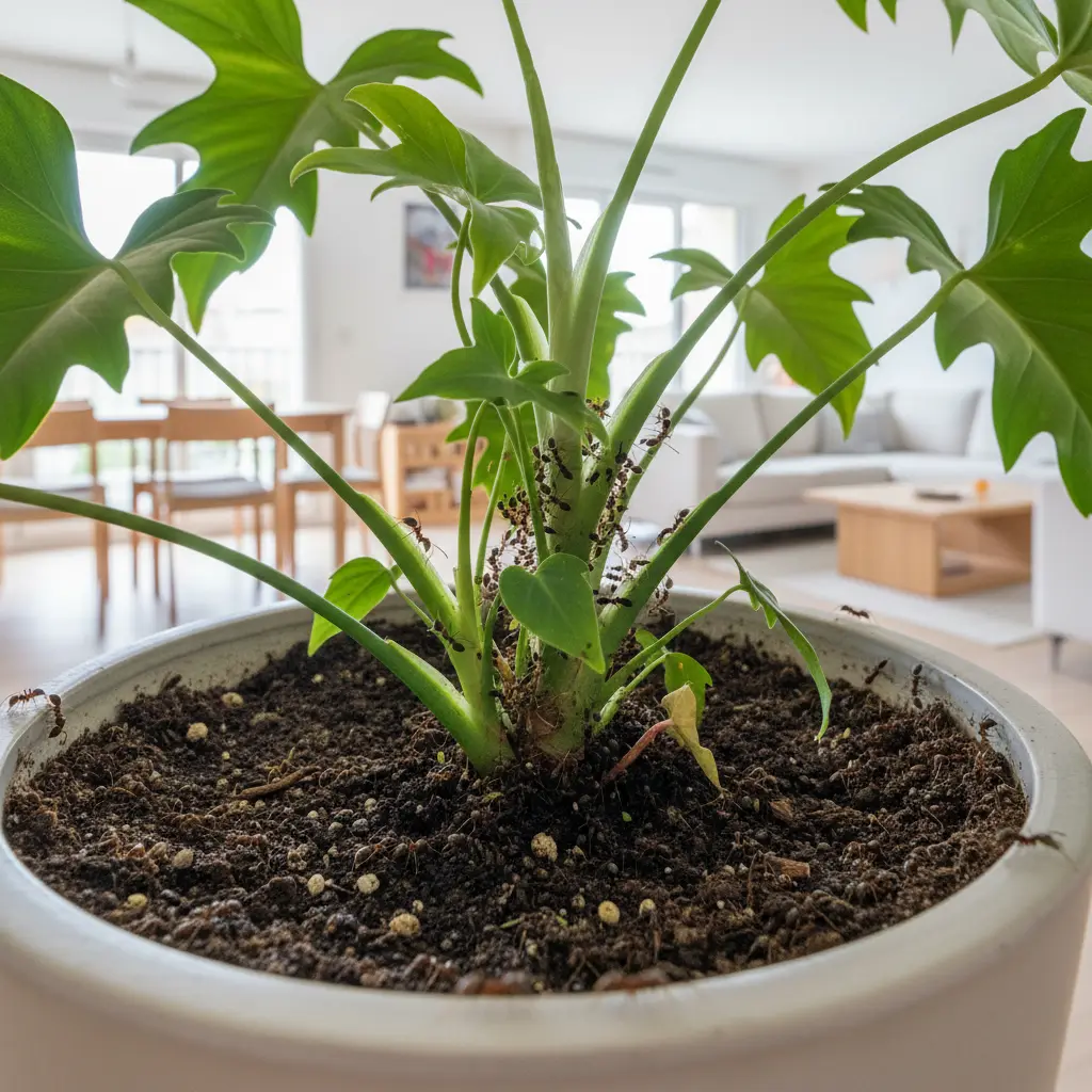 Insectes dans les plantes d'intérieur