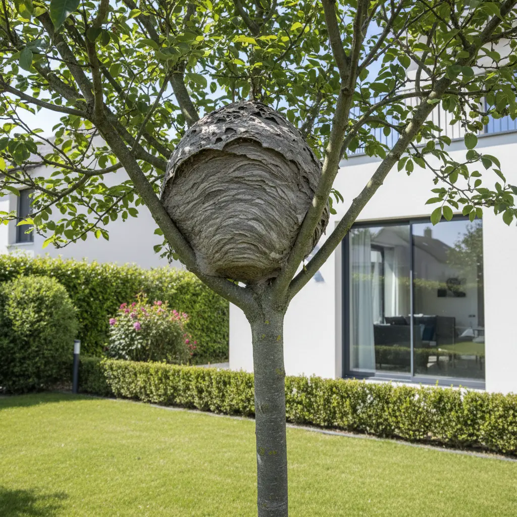 Un nid visible en hauteur