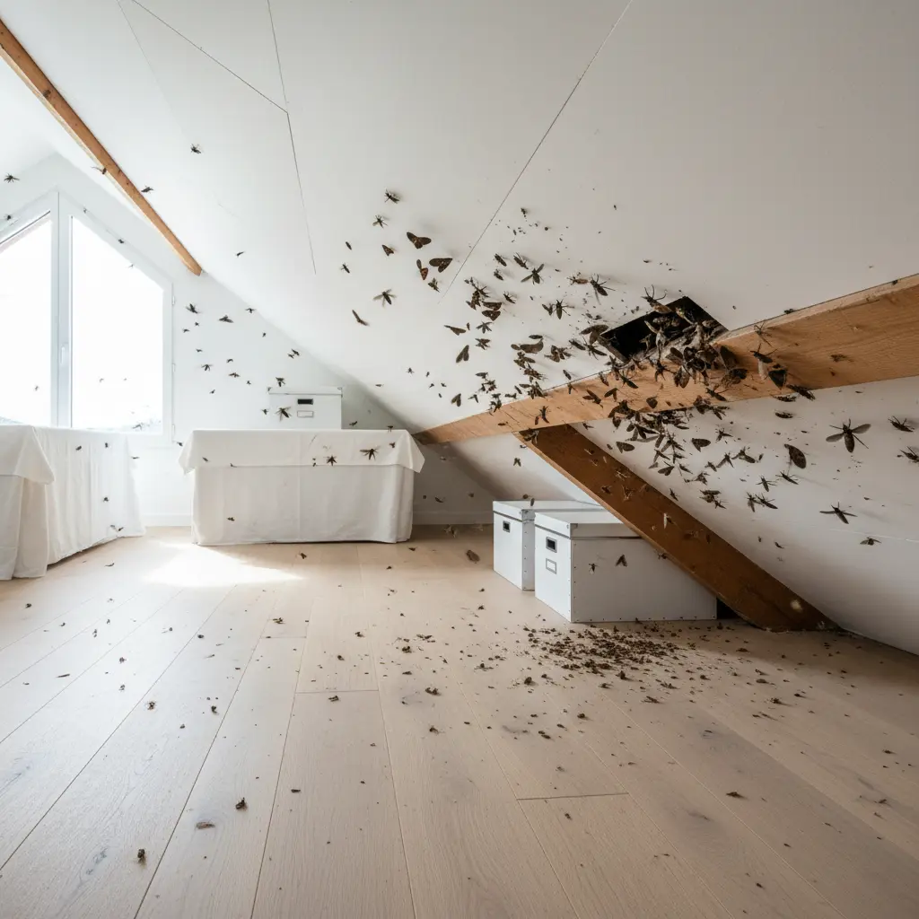 Présence d'insectes dans les combles