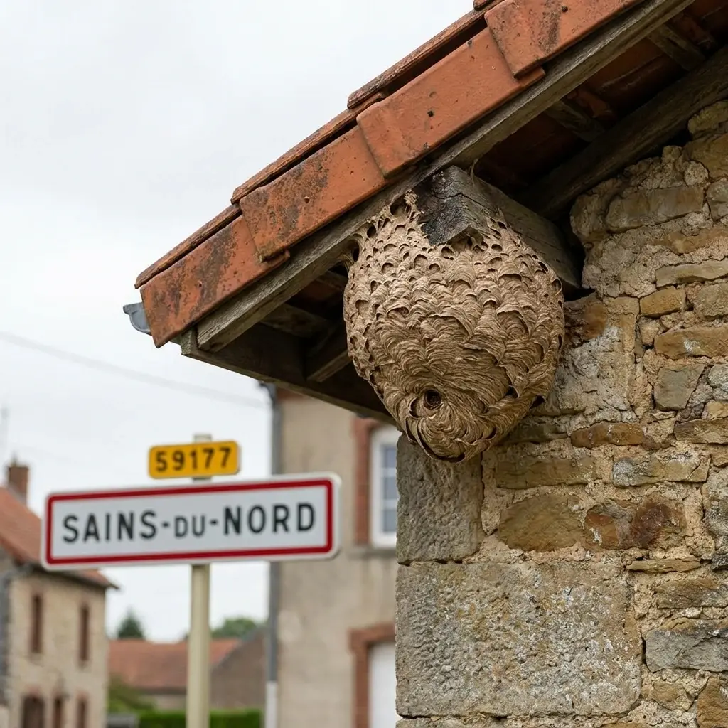 Notre méthode pour enlever un nid de frelon à Sains-du-Nord