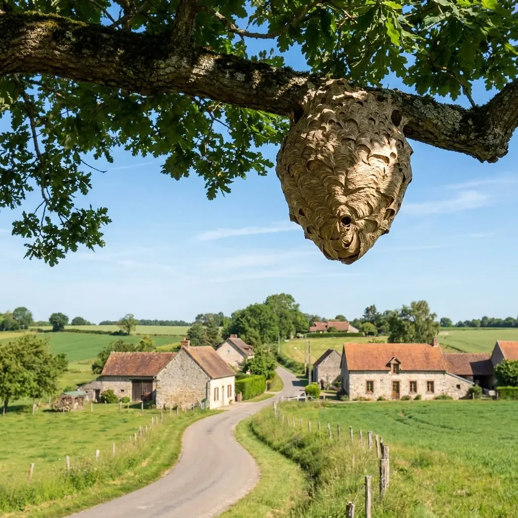Comment se déroule le traitement d'un nid de frelon à Beuvry-la-Forêt ?