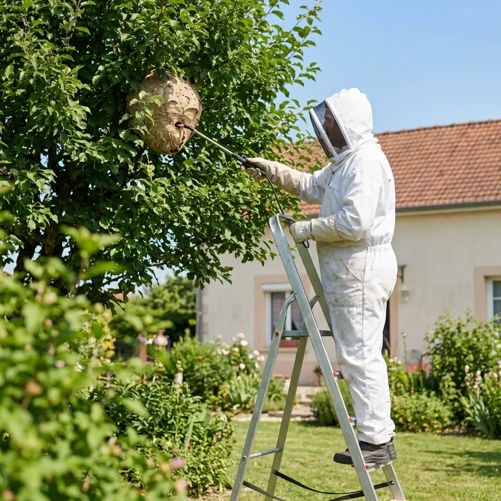 Comment nous traitons les nids de frelon sur place