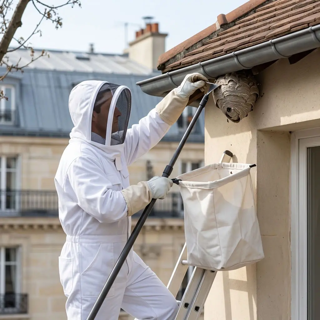 Notre approche pour traiter un nid de frelon à Paris 8
