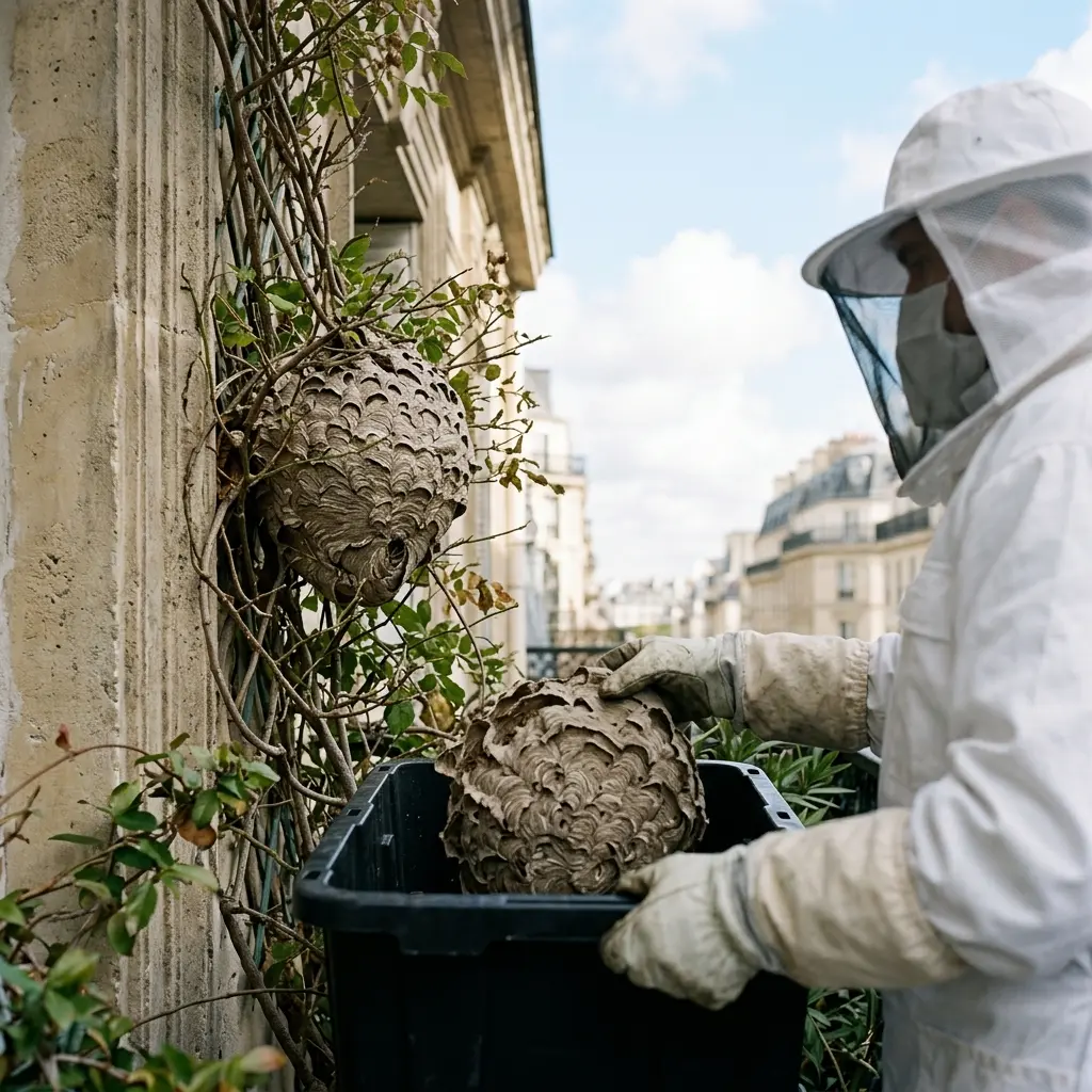 Comment nous traitons votre nid de frelon sur place
