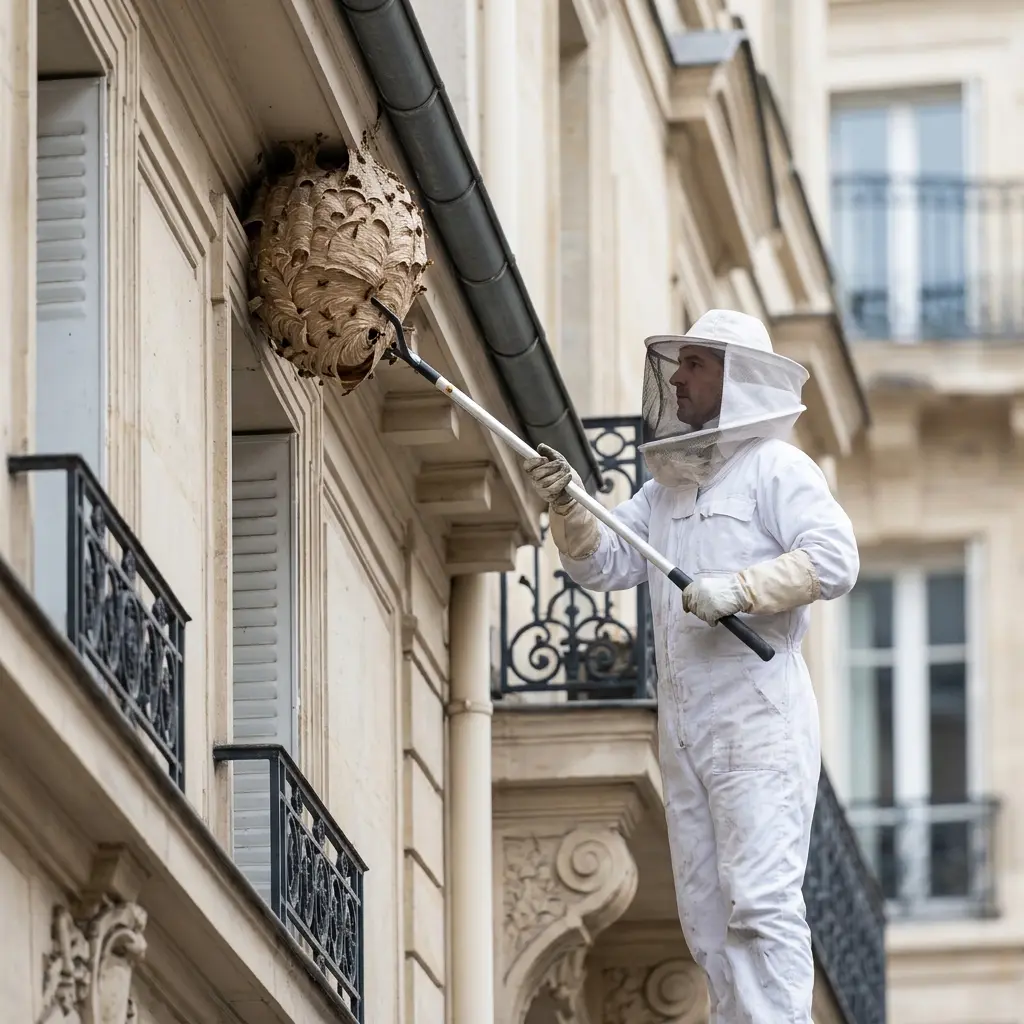 Expertise en retrait de nid de frelon à Paris 11