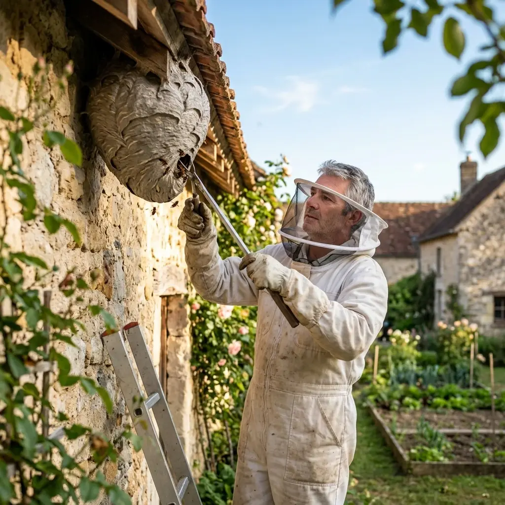 Comment se déroule le traitement d'un nid de frelon à Villenoy ?