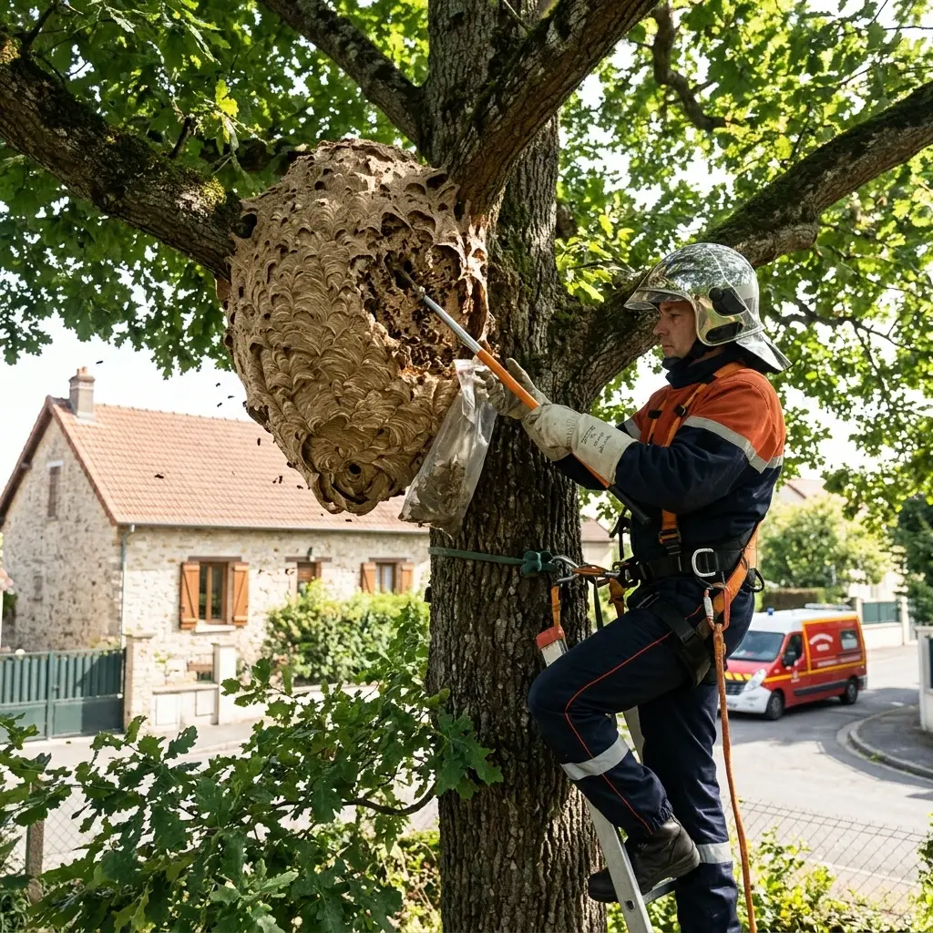 Traitement professionnel et sécurisé du nid de frelon