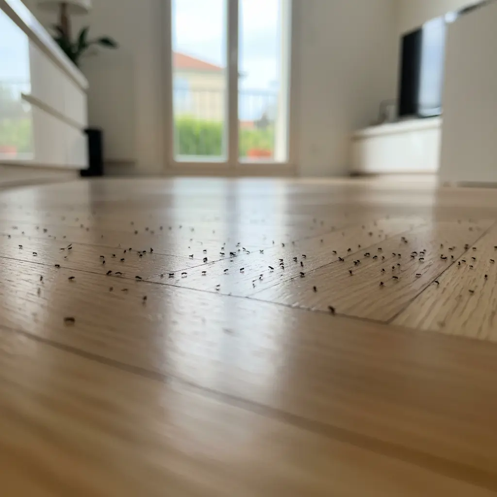 Insectes sautant sur le sol