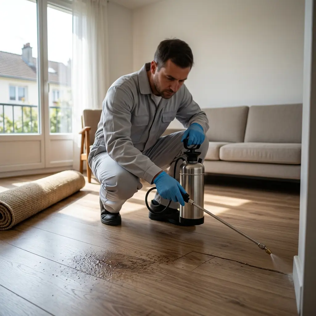 Traitement professionnel contre la puce de parquet