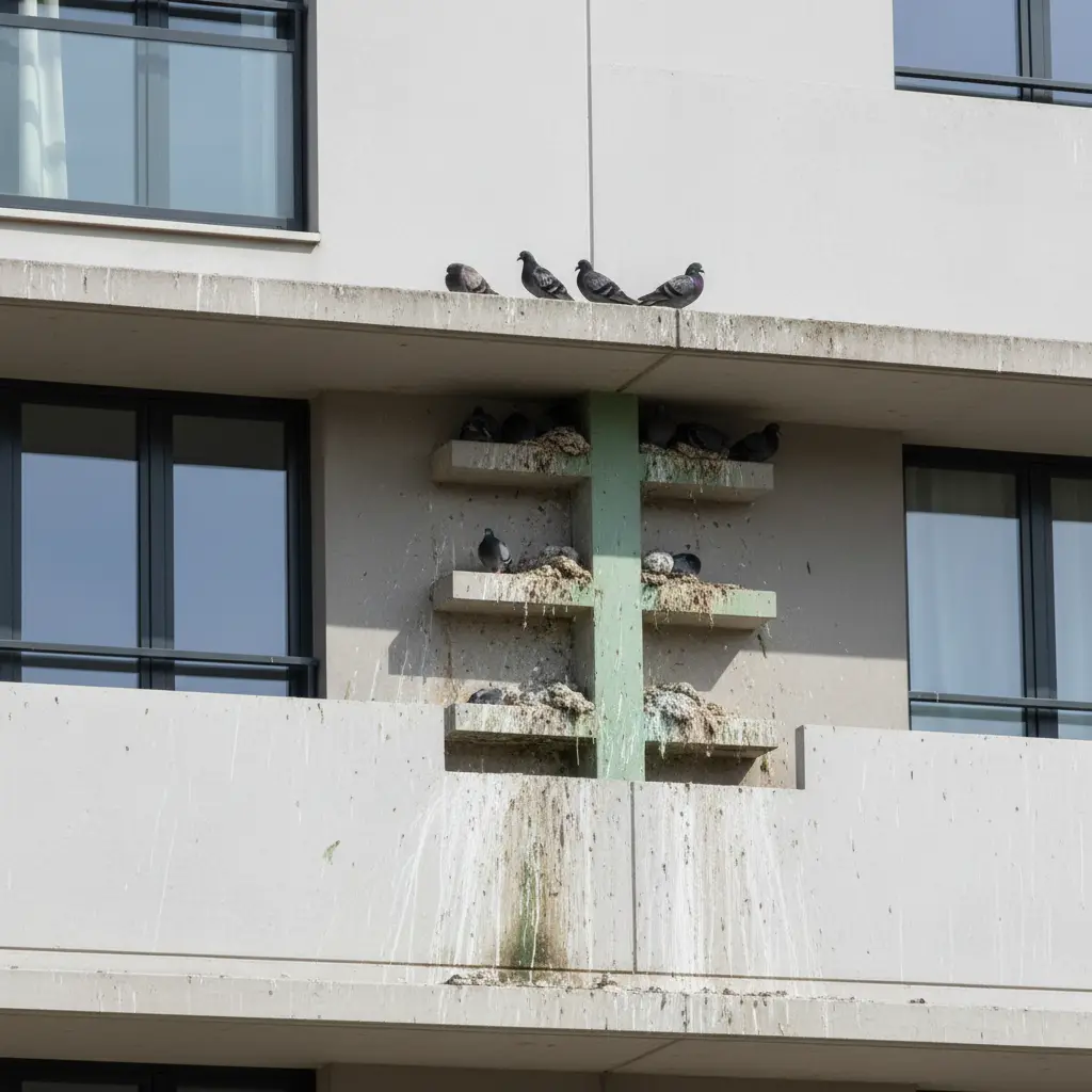 Pigeons et fientes sur votre façade