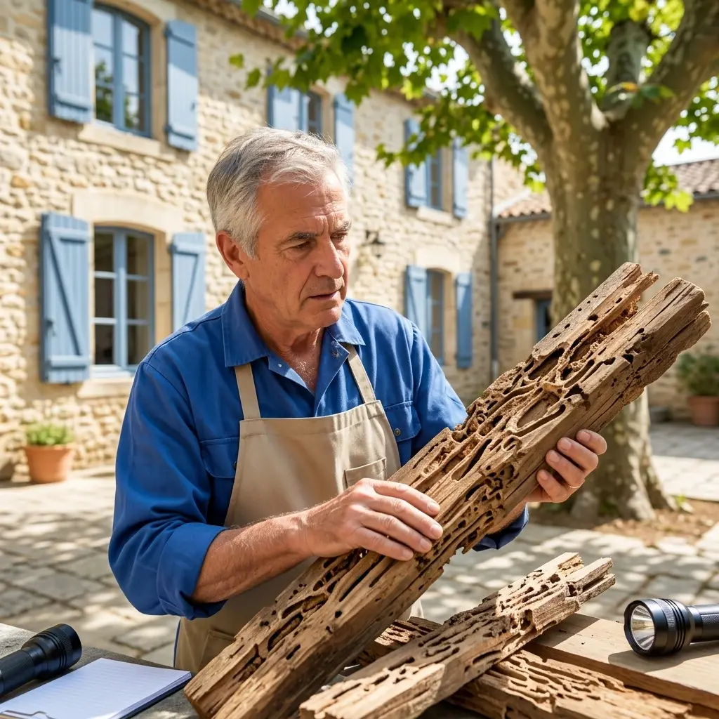 Situations courantes : poutres rongées, bois poudreux et tunnels de terre