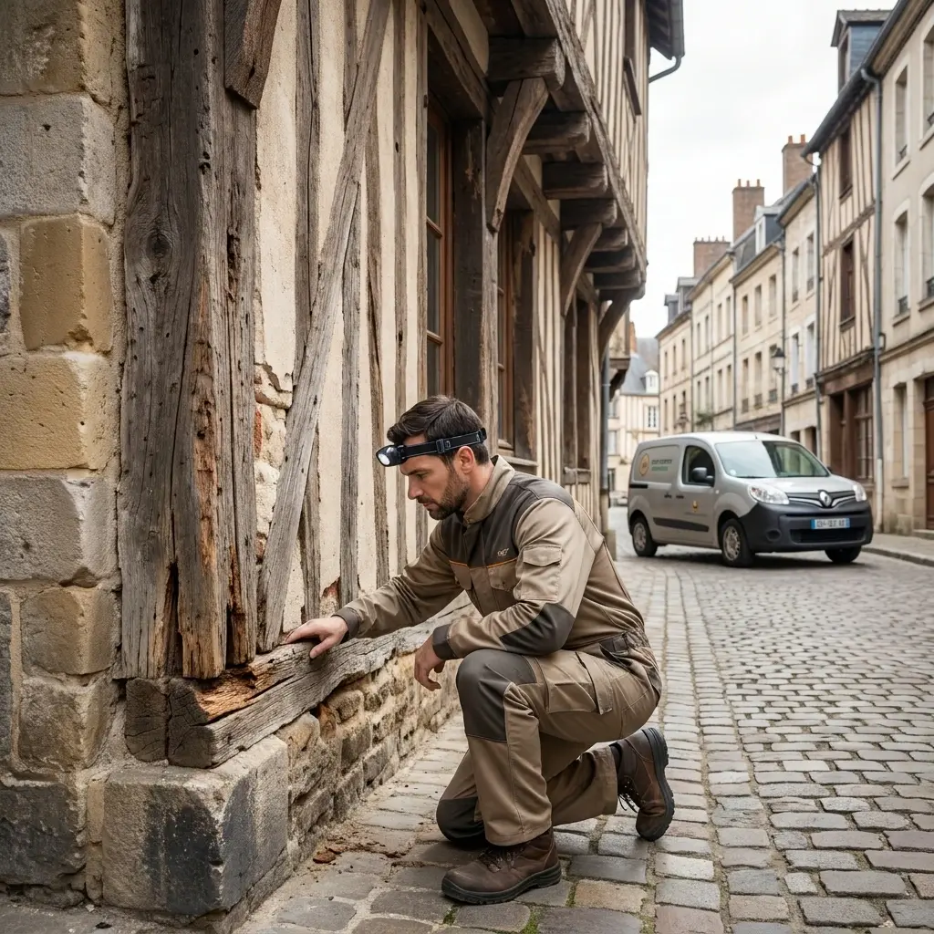 Situations fréquentes : bois rongé, tunnels de terre et charpentes fragiles