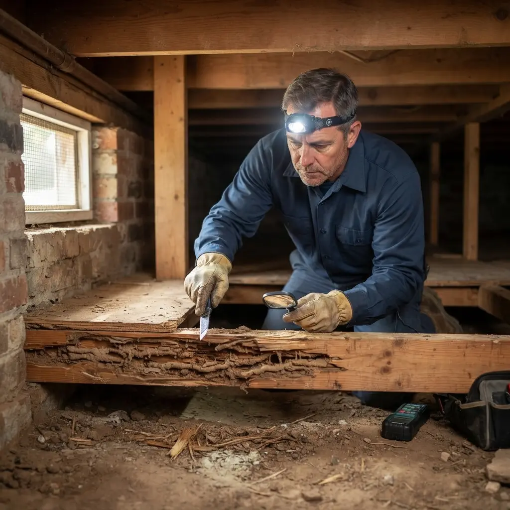 Termites : comment inspecter vos poutres et planchers en bois